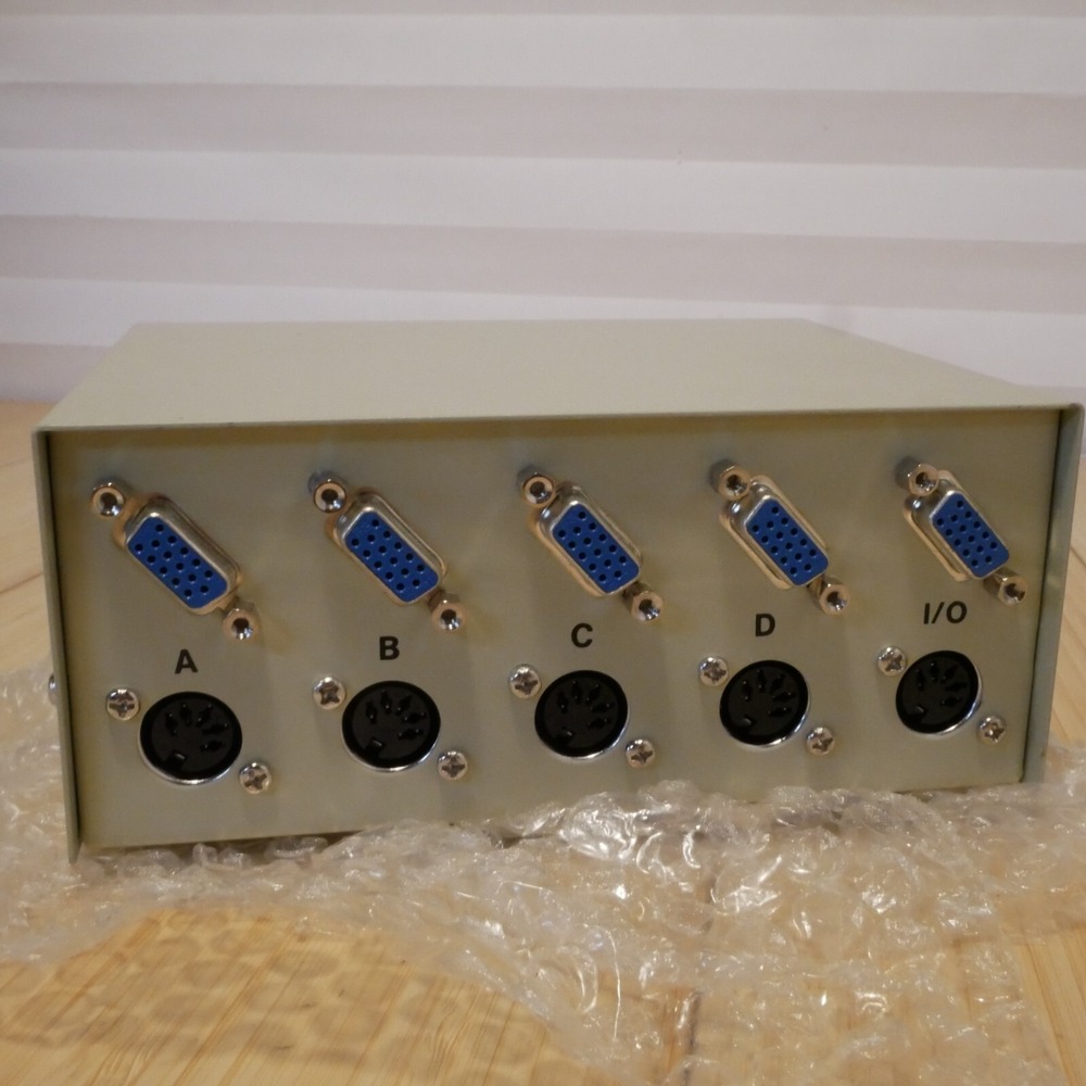 NOS Manual DB15 HD15 VGA & 5-Pin AT-Keyboard ABCD Switch 4 position in, 1 out - Picture 2 of 8